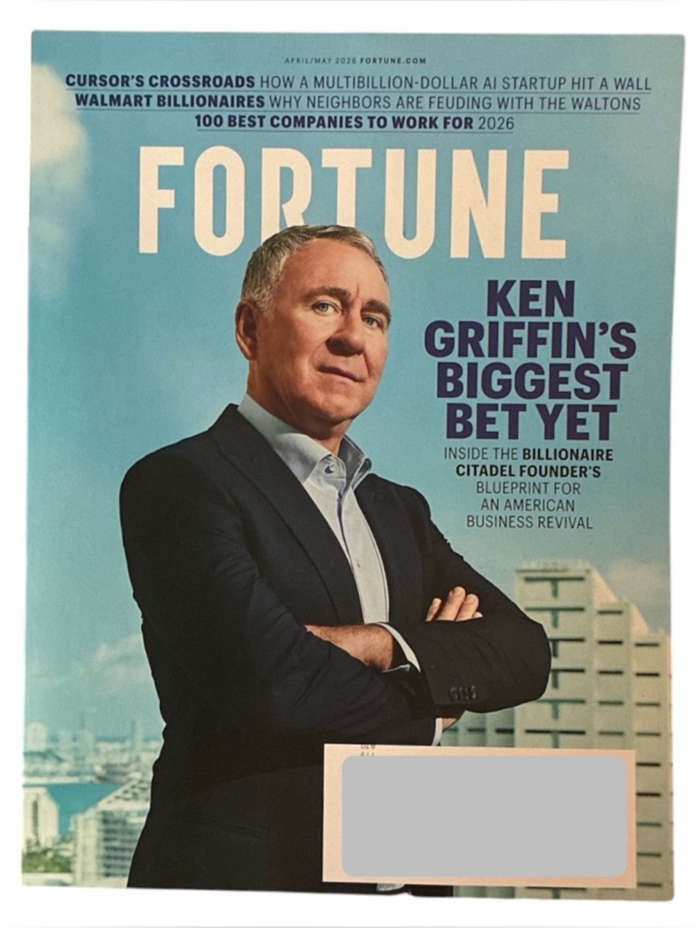 Fortune Magazine April May 2026 Ken Griffin AI Walmart 100 Best Companies Work